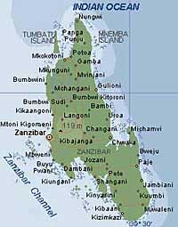 Mappa di Zanizbar