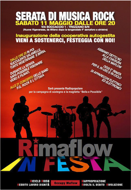 LA FABBRICA RECUPERATA E AUTOGESTITA IN CHIAVE ECOLOGISTA VI ASPETTA PER UNA SERATA DI SANO ROCK DAL VIVO.