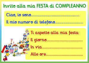 Stampa l'invito alla festa di compleanno