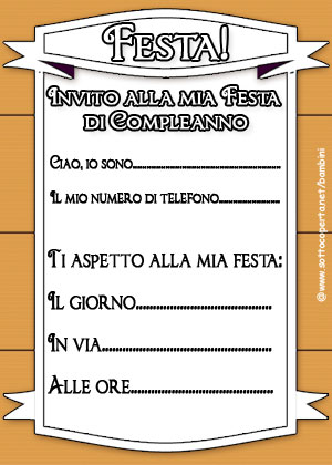 Stampa l'invito alla festa di compleanno