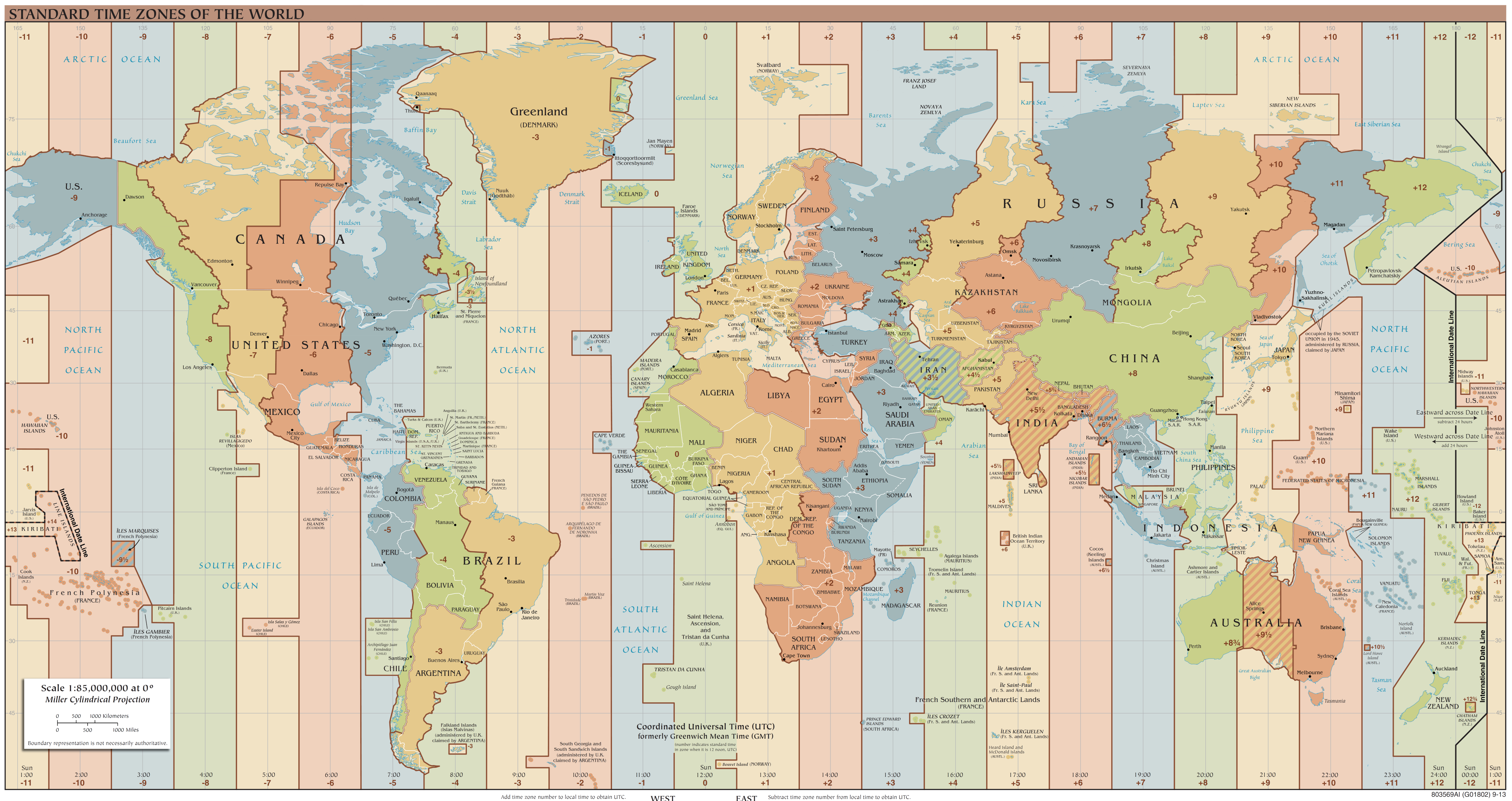 Mappa mondiale dei fusi orari