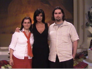 Timbuctu Grande Marco e Melania, ideatori del sito, con Ilaria D'Amico, conduttrice del programma